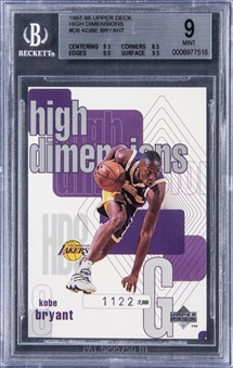 1997-98 Upper Deck "High Dimensions" #D8 Kobe Bryant (#1122/2000) - BGS MINT 9